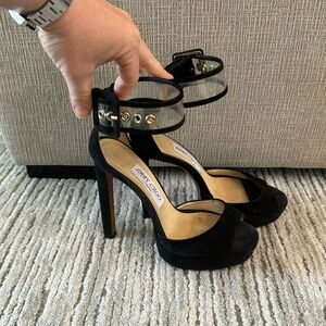 JIMMY CHOO Mayner Black suede sandal